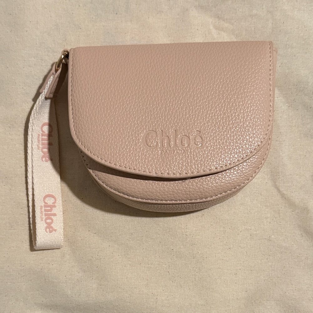 Chloe Blush Leather Wristlet
